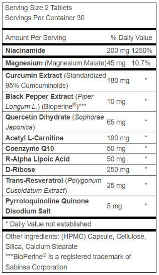 Advanced-Mitochondrial-Formula-Supplement-Facts